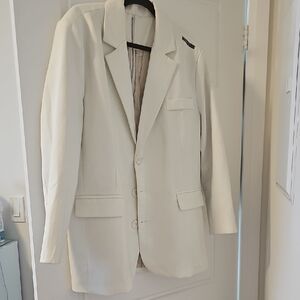 Men's Cream Single-Breasted Blazer